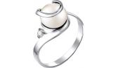 Серебряное кольцо De Fleur 51150S1 с жемчугом, фианитом