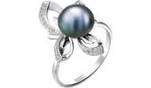 Серебряное кольцо De Fleur 51156S2 с жемчугом, фианитами