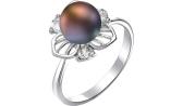 Серебряное кольцо De Fleur 51221S2 с жемчугом, фианитами