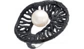 Серебряное кольцо De Fleur 51265S1M с эмалью с жемчугом