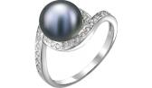 Серебряное кольцо De Fleur 51300S2 с жемчугом, фианитами