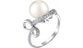 Серебряное кольцо De Fleur 51334S1 с жемчугом, фианитами