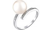 Серебряное кольцо De Fleur 51350S1 с жемчугом, фианитами