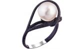 Серебряное кольцо De Fleur 51371S1B с эмалью с жемчугом