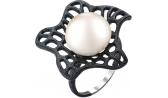 Женское серебряное кольцо De Fleur 51385S1M с эмалью с жемчугом
