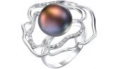 Серебряное кольцо De Fleur 51394S2 с жемчугом, фианитами