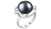 Серебряное кольцо De Fleur 51396S2 c жемчугом, фианитом