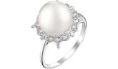 Серебряное кольцо De Fleur 51504S1 с жемчугом, фианитами