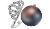 Серебряное кольцо корона De Fleur 51530S2 с жемчугом, фианитами