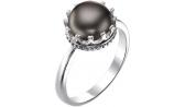 Серебряное кольцо корона De Fleur 51534S2 с жемчугом