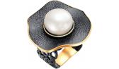 Серебряное кольцо De Fleur 51804Y1B с эмалью, жемчугом