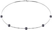 Серебряное колье цепь ожерелье из жемчуга De Fleur 54005.5S2.45