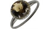 Серебряное кольцо Русское Золото 55017238-45-6CH с искусственным раухтопазом, фианитами
