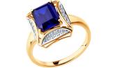 Золотое кольцо SOKOLOV 6012068_s с корундом, бриллиантами