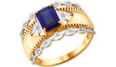 Золотое кольцо SOKOLOV 6012084_s с корундом, бриллиантами