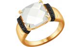 Золотое кольцо SOKOLOV 6015044_s с черными бриллиантами