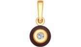 Золотой кулон медальон SOKOLOV 6035024_s с бриллиантом