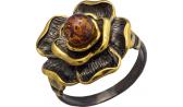 Серебряное кольцо Национальное Достояние 71161310-nd с янтарем