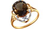 Золотое кольцо SOKOLOV 713386_s с раухтопазом, фианитами