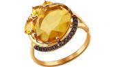 Золотой перстень SOKOLOV 714159_s с цитринами, раухтопазами