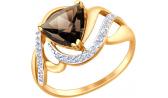 Золотое кольцо SOKOLOV 714725_s с раухтопазом, фианитами