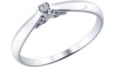 Серебряное помолвочное кольцо SOKOLOV 87010011_s с бриллиантом