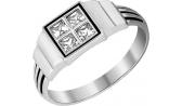 Мужская серебряная печатка перстень Национальное Достояние 90-01-4374-00-nd с эмалью, цирконами