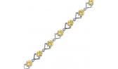 Женский желтый серебряный браслет цепь Национальное Достояние 90-08-0025-nd с фианитами