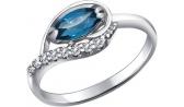 Женское серебряное кольцо SOKOLOV 92010931_s с топазом, фианитами