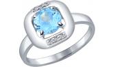 Серебряное кольцо SOKOLOV 92011090_s с топазом, фианитами