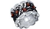 Серебряное кольцо SOKOLOV 92011307_s с гранатами, фианитами