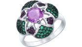 Серебряное кольцо SOKOLOV 92011430_s с аметистом, фианитами
