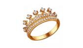 Серебряное кольцо корона SOKOLOV 93010368_s с фианитами