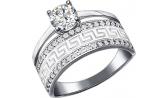 Серебряное кольцо SOKOLOV 94011132_s с эмалью с фианитами