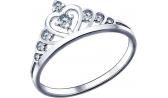 Серебряное кольцо корона SOKOLOV 94011483_s с фианитами