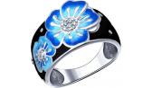 Серебряное кольцо SOKOLOV 94011496_s с эмалью с фианитами