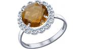 Серебряное кольцо SOKOLOV 94011525_s с ювелирным стеклом, фианитами
