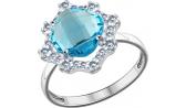 Серебряное кольцо SOKOLOV 94011526_s с ювелирным стеклом, фианитами
