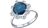 Серебряное кольцо SOKOLOV 94011528_s с ювелирным стеклом, фианитами