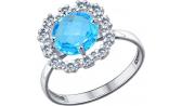 Серебряное кольцо SOKOLOV 94011529_s с ювелирным стеклом, фианитами