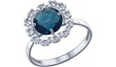 Серебряное кольцо SOKOLOV 94011530_s с ювелирным стеклом, фианитами