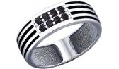 Мужское серебряное кольцо SOKOLOV 94011893_s с эмалью, фианитами
