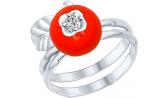 Серебряное кольцо SOKOLOV 94012193_s с эмалью с фианитом