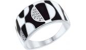 Серебряное кольцо SOKOLOV 94012208_s с эмалью с фианитами