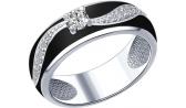 Серебряное кольцо SOKOLOV 94012258_s с эмалью с фианитами