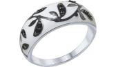 Серебряное кольцо SOKOLOV 94012307_s с эмалью, фианитами