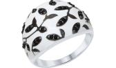 Серебряное кольцо SOKOLOV 94012558_s с эмалью, фианитами
