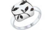 Серебряное кольцо SOKOLOV 94012559_s с эмалью, фианитами