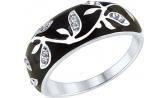 Серебряное кольцо SOKOLOV 94012594_s с эмалью, фианитами