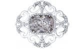 Серебряная брошь SOKOLOV 94040101_s с кристаллом Swarovski, фианитами